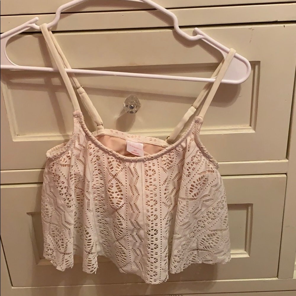 Super cute cream swimsuit!